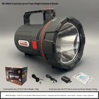 Projecteur LED industriel antidéflagrant en ABS, haute puissance, IP65, longue durée de vie de la batterie, lampe torche portable rechargeable pour extérieur, puissante