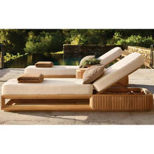 Muebles de Patio para Exteriores, Tumbona de Madera de Teca Sólida de Calidad Superior para el Borde de la Piscina - Product Image 3