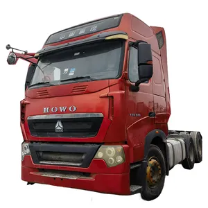 SINOTRUK kullanılan traktör römork kamyon kafa kamyon 336 371 420 Hp çıplak dizel motor ambalaj brüt tekerlek renk kabin