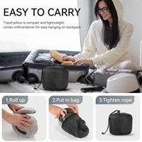 Oreiller de voyage 100 % mousse à mémoire de forme, accessoires portables pour avion avec masque pour les yeux
