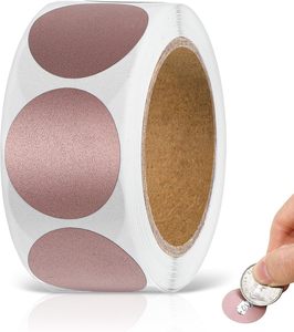 Rose Gold vòng tròn tự dính Scratch-off Stickers DIY Xổ Số vé cuộn cho bao bì nhãn - Product Image 1