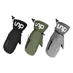 Gants de ski imperméables et chauds avec fermeture éclair, unisexe, pour adultes, noir, gris, vert militaire, couleur unie - Product Image 2