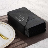 Luxe personnalisé 40*40 lin sensation invité dîner serviette serviettes fête mariage doux absorbant main Airlaid plié papier de soie