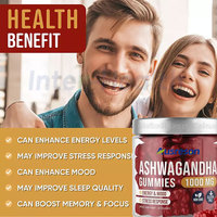 Gummies d'Ashwagandha OEM KSM-66 Véganes, Extrait de Racine d'Ashwagandha, Complément pour l'Humeur et le Sommeil, Sans Sucre, Biologiques