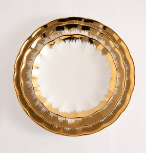 Custom European Luxury Gold Rim <b>Bone</b> <b>China</b> <b>Dinner</b> <b>Set</b> Ceramic Tableware For Hotel Wedding Middle East Wholesale - Product Image 3