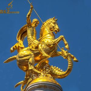 Tamaño natural al aire libre moderno jardín decoración Metal bronce estatua San Jorge y dragón escultura - Product Image 2