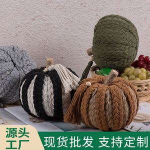 Adorno de Calabaza de Cuerda de Algodón Hecho a Mano, Decoraciones para Interiores, Festival de la Cosecha, Acción de Gracias, Halloween, Navidad, Adornos de Escritorio - Product Image 5