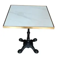 (SP-RT599-2) mesa de mármore quadrada de ferro fundido personalizado comercial