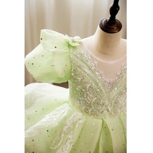 S1998R New <b>Mint</b> Green fairy Puff Sleeve Fresh Princess <b>Dress</b> Birthday fairy Flower Girl <b>Dress</b> - Product Image 2