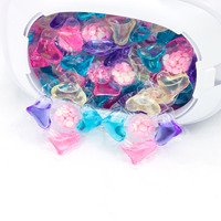 Belles dosettes de linge parfumées 5 en 1 nettoyage détergent à lessive perles booster de parfum étiquette de marque privée personnalisée 100 pièces/boîte