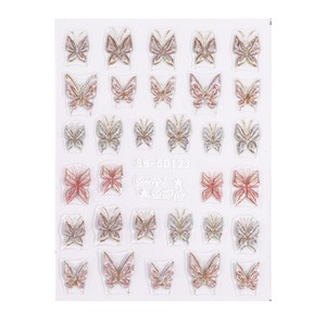 Hot Sale <b>Nail</b> <b>Decals</b> Self-adhesive Laser Fancy Butterfly 5D Embossed <b>Nail</b> Art Stickers for <b>Nail</b> Decoration - Product Image 2