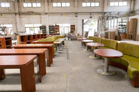 Table de café en métal personnalisé banc de canapé en cuir PU ensembles de restaurant en bois meubles de café