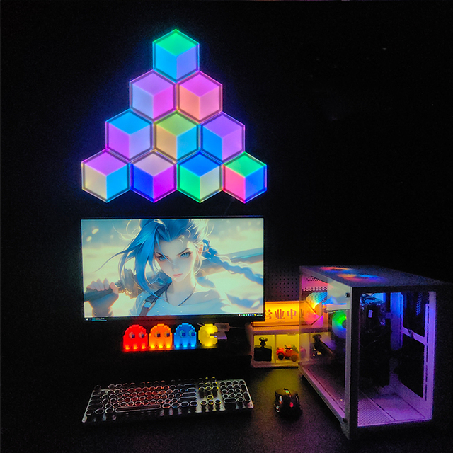 3D LED Wall Light Hexagon RGB Smart Light Colorful Changeable App Control Music Sync Wifi Modular Light for Game Room