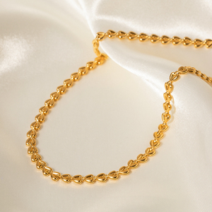 Gioielli Delicati Bracciale e Collana con Charm a Cuore Intrecciato Placcato Oro 18K per Donne - Product Image 4