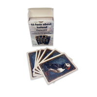 Cartes à jouer en papier verni brillant de haute qualité, style islandais, avec logo personnalisé et bords dorés et roses