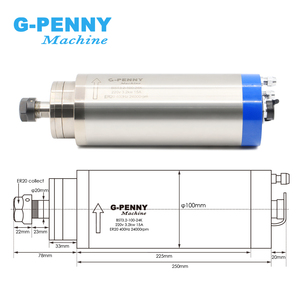 G-Penny 3,2kW ER20 Wassergekühlte Spindel 220V/380V Holzbearbeitung D100mm CNC-Spindelmotor - Product Image 2