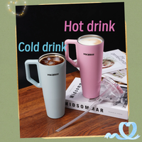 Mug à café en acier inoxydable anti-fuite avec fermeture à un clic, poignée ergonomique, isolation thermique, sans BPA, grande capacité