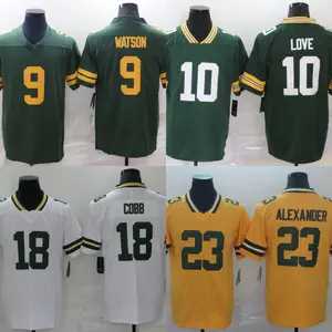 Maillot de football pour homme 10 Jor dan Love 18 Randall Cobb 23 Jaire Alexander 9 WATSON Packer Vapor Limited Maillot de football