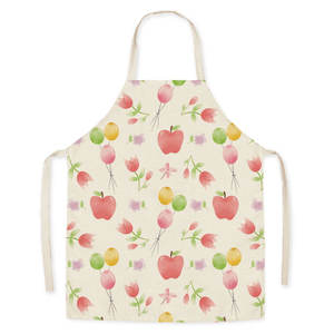 Delantal de vendedor del mercado de agricultores, Lino con estampado de piña, duradero y elegante para vender y servir delantal de cocina - Product Image 3