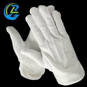Hommes Femmes 100% Coton 3 Tendons Blanc Robe de <span class=keywords><strong>Cérémonie</strong></span> Formelle Pvc <span class=keywords><strong>Gants</strong></span> à Pointillés <span class=keywords><strong>Gants</strong></span> de Parade avec Boutons pour les Funérailles - Product Image 2