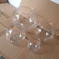 Mini aquarium de bureau rond hautement transparent pour poissons rouges et tortues - Aquarium en plastique avec décor paysager pour le bureau