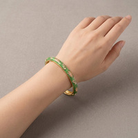 Bracelet de fête pour femme, plaqué or, émail goutte d'huile, motif trèfle rond vintage, pour une belle réception de printemps