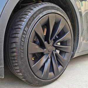 Enjoliveurs de roue <span class=keywords><strong>20</strong></span> <span class=keywords><strong>pouces</strong></span> noir mat 4 pièces, remplacement, enjoliveurs à clipser, protègent les moyeux, accessoires Tesla Model Y Juniper 2025 - Product Image 5