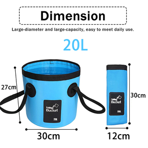 Contenedor de 20L y 5 galones, cubo de agua plegable, lavabo portátil para viajes al aire libre, Camping, pesca, jardinería - Product Image 2