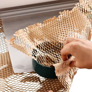 Papier artisanal en nid d'abeille recyclable, enduit d'amidon biodégradable, pour le transport de verre fragile avec impression numérique - Product Image 1