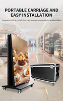 Écran LED portable pliable d'intérieur 640*1920mm P1.86, affichage numérique, écran d'affichage numérique, IP65 étanche, couleur pleine, garantie 3 ans pour