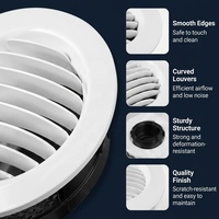 Grille d'aération ronde en ABS réglable pour système de ventilation et climatisation