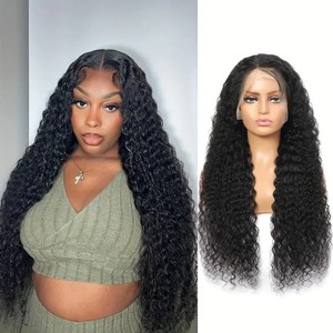 Perruque Lace Front Longue Bouclée Jerry Naturelle Pré-Plumée en Fibre Haute Température Résistante à la Chaleur pour Blond Miel - Product Image 4