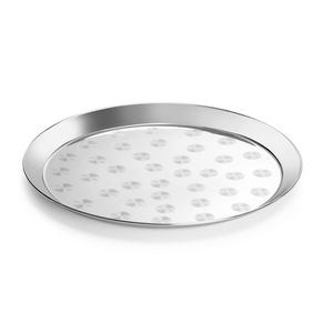 Plateaux de service élégants en métal poli HENDI, diamètre 360 mm x hauteur 24 mm, compatibles lave-vaisselle et contact alimentaire - Product Image 1