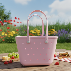 Bolsos de Mano de Diseño Personalizado para Mujer, Bolsos de Playa Grandes de EVA, Elegantes, de Lujo, Impermeables, con Cadenas de Perlas - Product Image 1