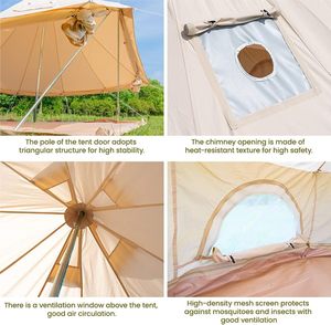 2025 nouveau luxe moins cher <span class=keywords><strong>prix</strong></span> d'expédition 3M 4M 5M coton toile tente en plein air Glamping Camping <span class=keywords><strong>yourte</strong></span> maison cloche tentes à vendre - Product Image 3