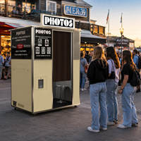Machine de photomaton commerciale en acier inoxydable avec écran tactile, fonction d'impression DSLR/SLR pour smartphones et kiosque de paiement iPad