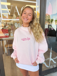 Sudadera Premium para Mujer con Cuello Alto, Logotipo Personalizado Bordado, Estilo Holgado, Mezcla de Algodón Suave, Top Informal para Uso Diario - Product Image 1