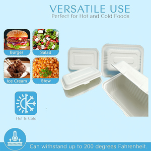 Bagazo <span class=keywords><strong>6</strong></span> pulgadas Concha biodegradable embalaje de alimentos hamburguesa desechable bagazo caja Concha bagazo contenedor de alimentos - Product Image 3