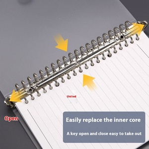 A5 Có Thể Tháo Rời Trong Suốt PP Frosted Máy Tính Xách Tay Trường Hợp Ngang Dòng Core Kim Loại Clip Lỏ-Lá Notepad Biểu Tượng Tùy Chỉnh B5 Hộp - Product Image 5