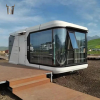 Maison capsule modulaire en acier de luxe, portable, installation rapide, maisonnette préfabriquée pour Airbnb, hôtel, séjour chez l'habitant, glamping, espace de villégiature écologique