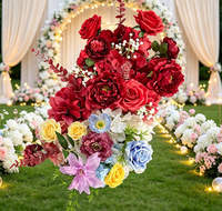 Guirlande de fleurs artificielles de 50 cm, décoration florale pour allée de mariage, vitrine et accessoires photo