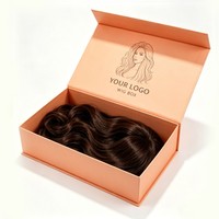Boîte cadeau de luxe pour extensions de cheveux recyclables en gros, emballage de perruque, boîte cadeau cosmétique à encre de soja avec satin