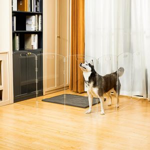 Puerta Plegable de Cuatro Paneles de Acrílico Moderno de Alta Transmitancia para Mascotas, para Interiores, Escaleras y Pasillos, con Botón de Cierre - Product Image 6
