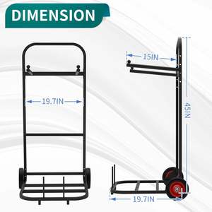 L자형 철제 중량급 접이식 의자 보관 트롤리 카트, 4륜, 1000파운드 하중 용량, 정원용 OEM 맞춤 제작 - Product Image 5