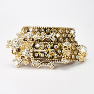 <span class=keywords><strong>Ceinture</strong></span> Vintage Style Punk <span class=keywords><strong>pour</strong></span> Hommes et Femmes, Style Hot Girl Européen et Américain, avec Croix, Crâne et Strass, en PU Tendance et Alliage - Product Image 3