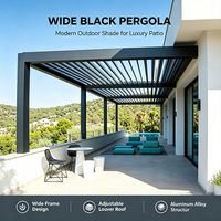 Pergola blanche minimaliste autoportante, pergola à toit à lames orientables motorisée en aluminium