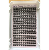 Kit de Pestañas de Visón Sintético Premium Hechas a Mano, Extensión de Pestañas en Racimo DIY de Triple Pliegue, Mega Volumen 10D-20D, 48 Filas, Estilos Personalizables