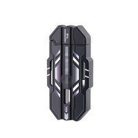 Briquet torche style Mecha, coupe-vent, flamme rouge, rechargeable au butane, avec lumière LED tendance