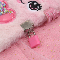 Cuaderno de Tapa Dura con Diseño de Corazón de Peluche Rosa CX, Papelería Creativa y Linda, Diario con Lentejuelas y Cierre, Estilo Japonés y Coreano, Regalo