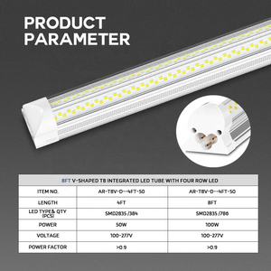 หลอดไฟ LED รูปตัว V แบบเสียบเดี่ยว FA8 สำหรับตลาดสหรัฐอเมริกา ขนาด 4 ฟุต 5 ฟุต 6 ฟุต 8 ฟุต รุ่น T8 - Product Image 5